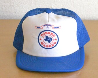 Vintage Rosser Wasser Texas Sparkling Water Trucker Hat