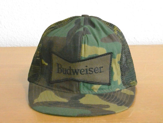 Vintage Budweiser Patched Camo Trucker Hat made in U.S.A. Etsy