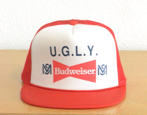 Vintage U.G.L.Y. Budweiser MS Red Trucker Hat - image 1