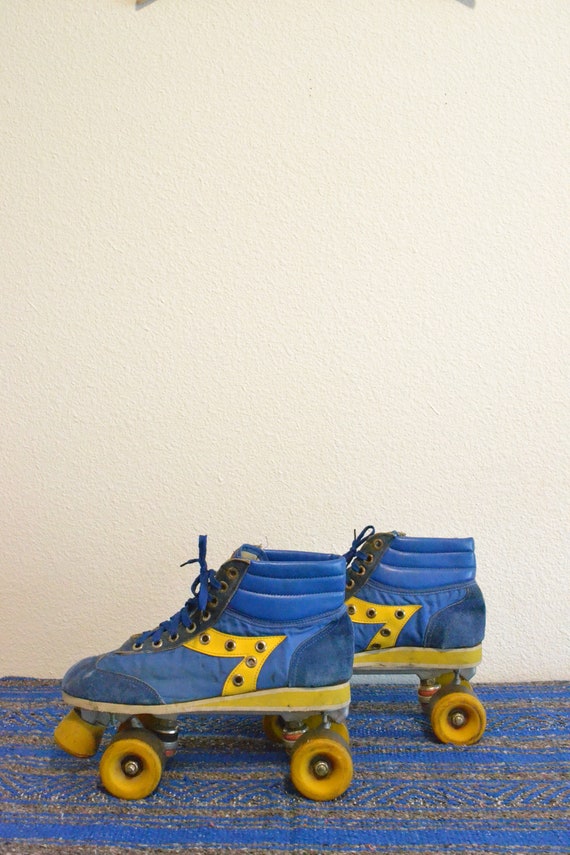 Vintage Olympian Blue And Yellow Jogger Roller Skates… Gem