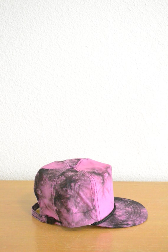 Vintage Blank Purple/Black Tie Dye Nylon Cap - image 4