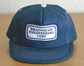 Vintage Bradshaw Engineering Corp. Patched Denim Trucker Cap