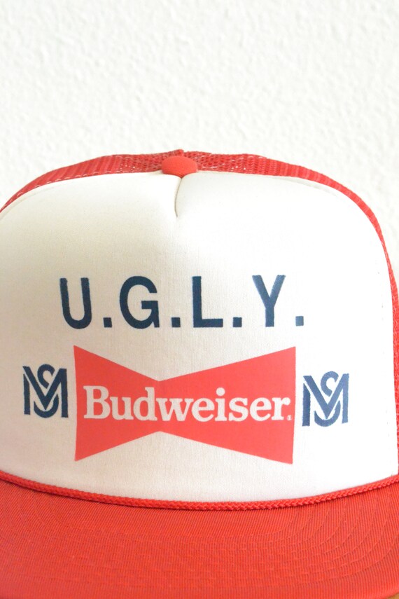 Vintage U.G.L.Y. Budweiser MS Red Trucker Hat - image 2