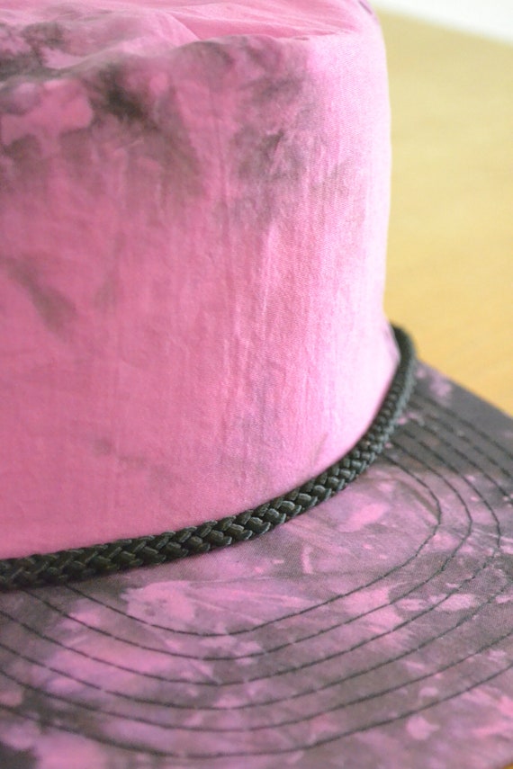 Vintage Blank Purple/Black Tie Dye Nylon Cap - image 3