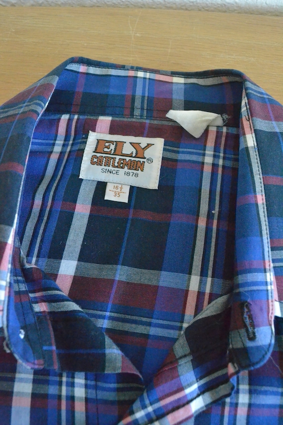 Vintage Ely Cattleman Blue/Purple/White Striped L… - image 6