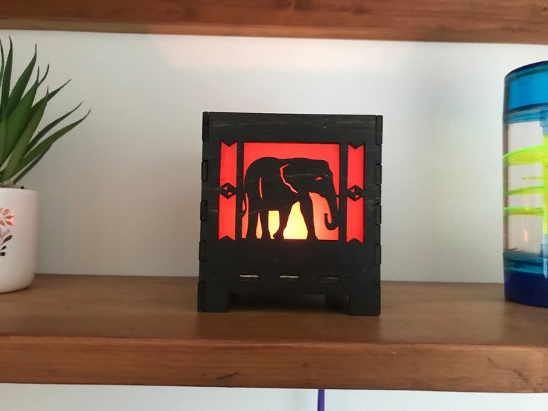 Laser Cut Plywood Elephant Tea Light Holder Unique Gift Idea Etsy