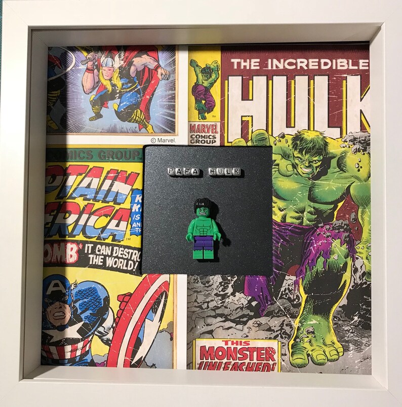 Cadre Lego Playmobil Hulk Comics Marvel Pièce Unique Déco Etsy