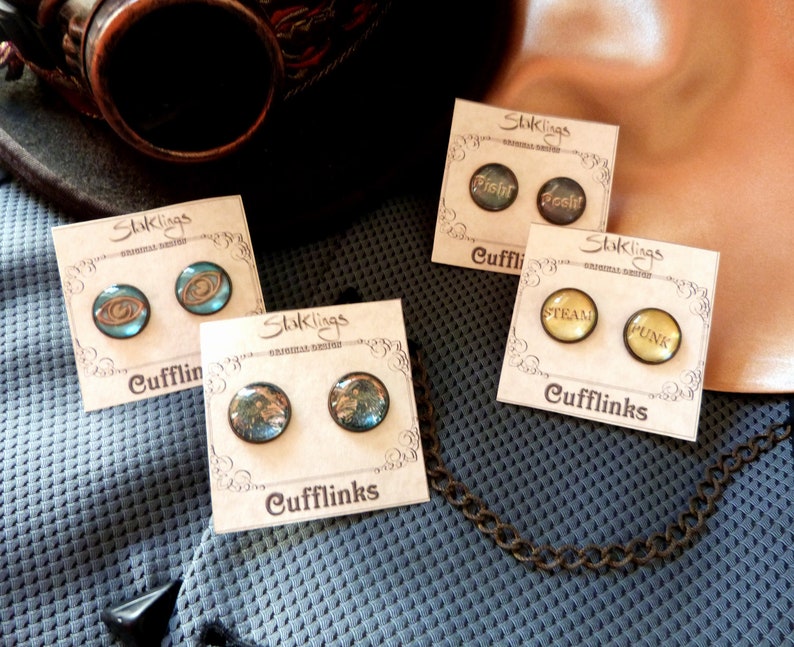 Gothic Raven Cuff links