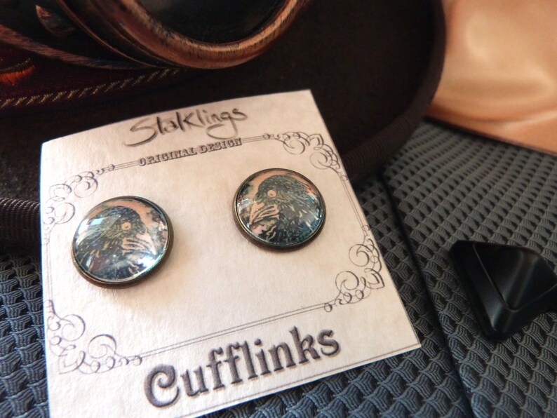 Gothic Raven Cuff links
