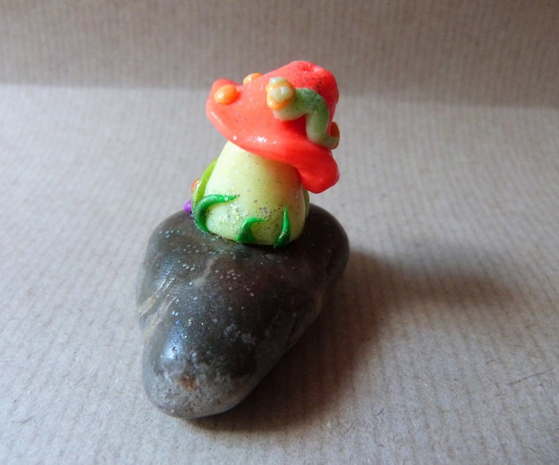 Caterpillar on a Fairy Mushroom Incense holder
