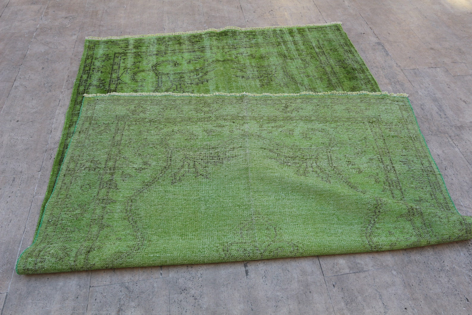 Green Rustic Gothic Luxury Living Room Rug Distressed Handmade - Etsy
