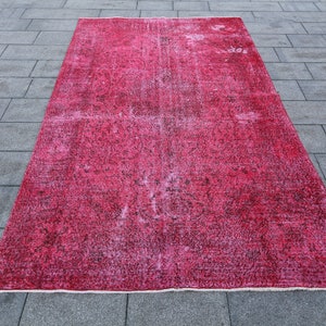 Turkish red carpet, 10&#39;2&quot;x5&#39;8&quot;feet, 312x178 cm, Vintage red carpet, Vintage salon rug, Vintage kitchen rug, Modern salon rug, Red floor rug