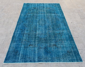 アンティーク調ターコイズ織りラグ：ヴィンテージオリエンタルスタイル