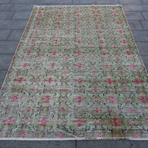 Natural carpet, 8&#39;3&quot;x 5&#39;feet, 254x154 cm, Natural dye rug, Hand knotting rug, Vintage salon rug, Modern vintage rug, Elegant vintage rug