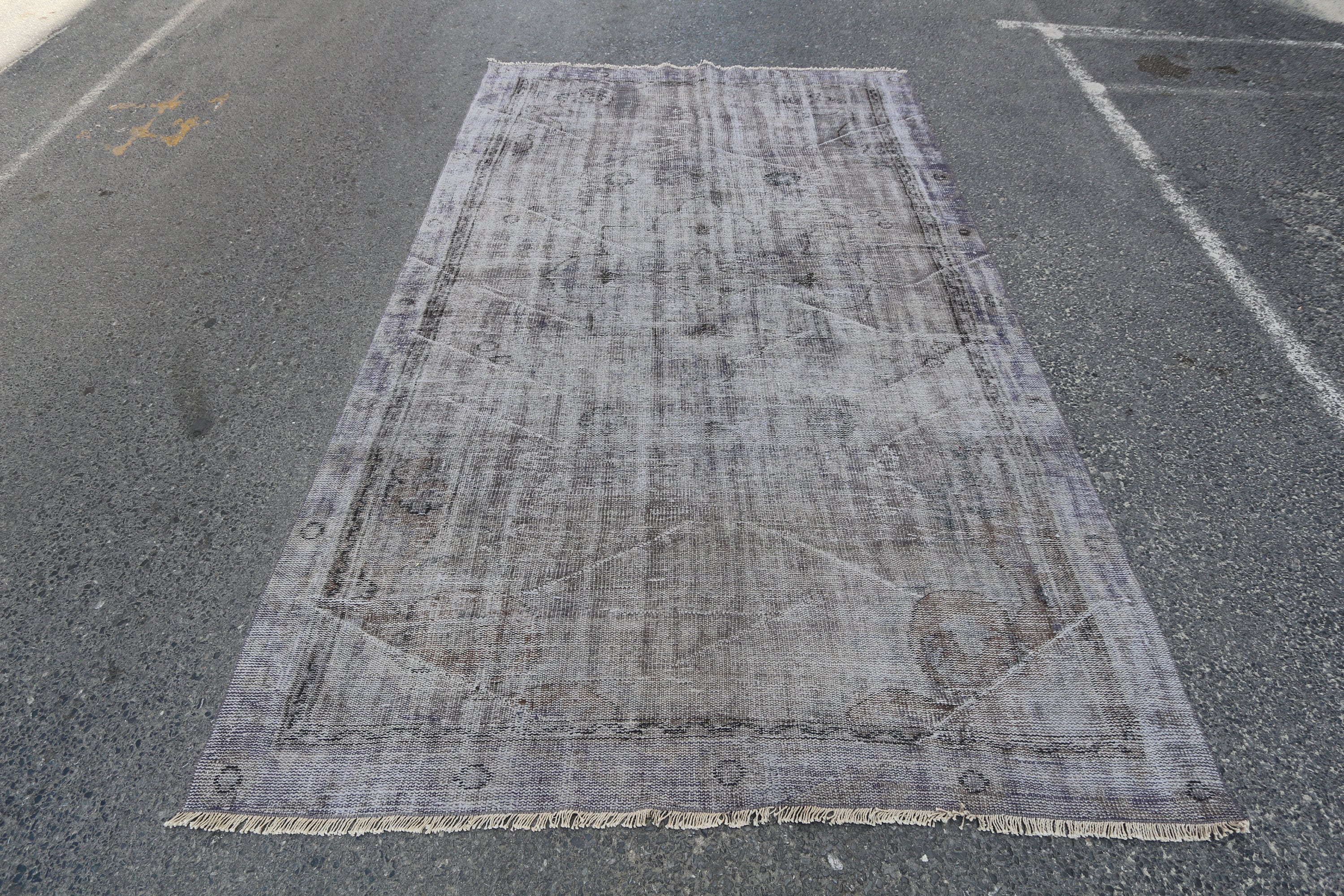Gray Vintage Turkish Wool Rug