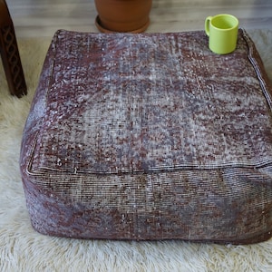 Living room bedroom kitchen outdoor square vintage pouf ottoman floor seat pouf pillow decorative useful  table pouf seating pouf floor pouf