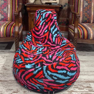 fabric cotton modern design bean bag pouf chair confortable decorative floor seat beanbag chair pouf