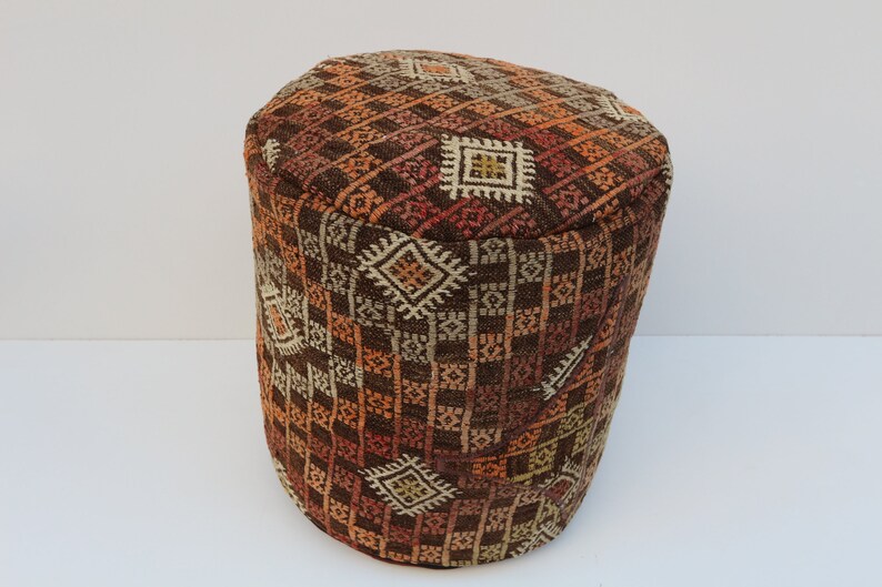 Embroidery pouf Handmade rug pouf Nomadic rug pouf Kilim rug pouf Vintage rug pouf pouf Decorative poufs Kids poufs Floor rug pouf