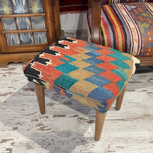 handmade ottoman foot stool pouf kids chair decorative vintage bohemian rustic decor ottoman stool removable wooden foot useful pouf chair