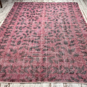 handmade vintage pink living room carpet wool on cotton Turkish overdyed decorative floor rug modern design rug free shipping natural rug