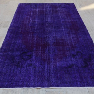 purple handmade decorative wool floor rug vintage rustic modern decor rug Turkish hand knotted pure wool carpet 9&#39;7&quot;x 6&#39;2&quot;feet,296 x190 cm