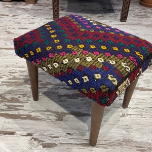 handmade ottoman foot stool pouf kids chair decorative vintage bohemian rustic decor ottoman stool removable wooden foot useful pouf chair