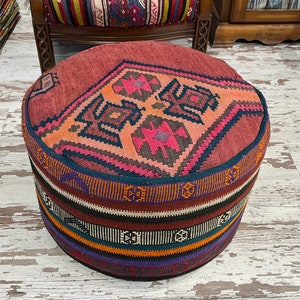 colorful handmade ottoman handmade pouf round table foot stool living room bedroom kitchen decor Turkish ottoman round pouf