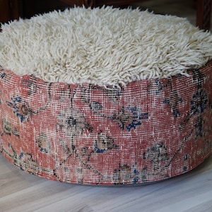 ottoman decorative round floor cushion pouf decorative bohemian modern vintage pouf round foot stool pouf chair floor round table pouf