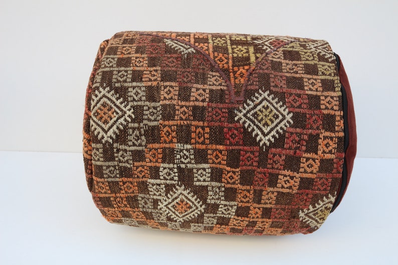 Embroidery pouf Handmade rug pouf Nomadic rug pouf Kilim rug pouf Vintage rug pouf pouf Decorative poufs Kids poufs Floor rug pouf