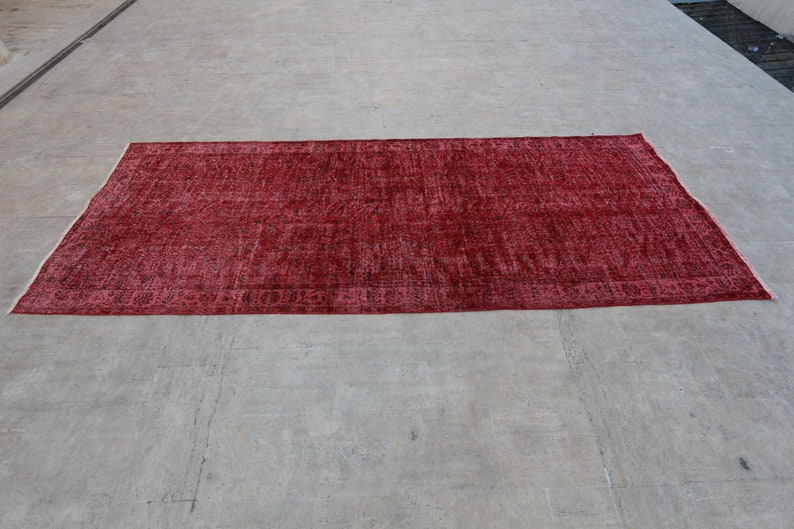 Handmade Vintage Rustic Red Runner Rug Hallway Long Bohemian Etsy