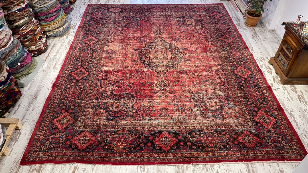 13x10 Big Size Handmade Living Room Carpet Oversize Vintage Rustic Rug ...