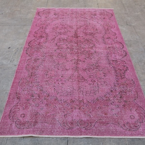 Vintage pink decorative floor rug contemporary modern oriental area wool rug living room luxury design pink rug 8&#39;9&quot;x5&#39;6&quot; feet 273x171 cm