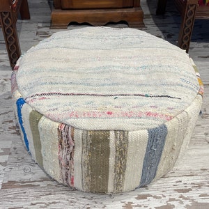 round ottoman decorative floor pillow pouf cover foot stool bean bag floor chair adult kids comfortable floor seat pillow pouf 24x10 inches