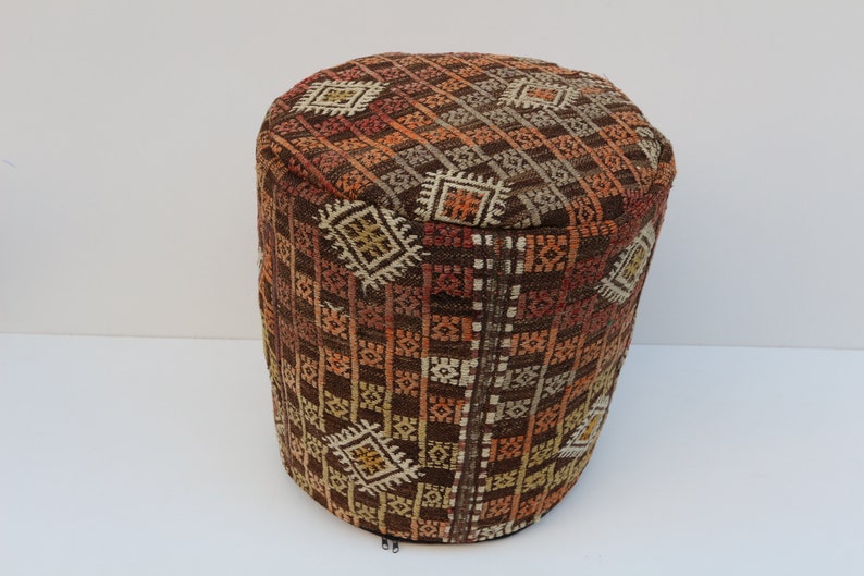 Embroidery pouf Handmade rug pouf Nomadic rug pouf Kilim rug pouf Vintage rug pouf pouf Decorative poufs Kids poufs Floor rug pouf
