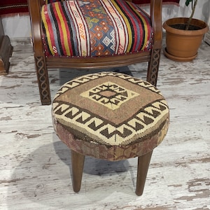 handmade ottoman foot stool pouf kids chair decorative vintage bohemian rustic decor ottoman stool removable wooden foot useful pouf chair