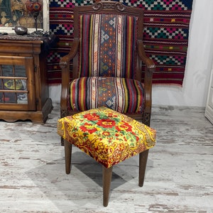 handmade ottoman foot stool pouf kids chair decorative vintage bohemian rustic decor ottoman stool removable wooden foot useful pouf chair
