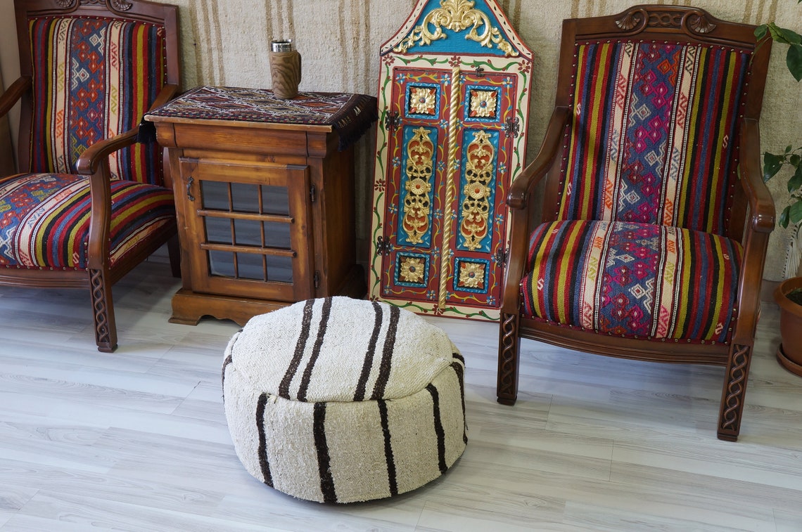 24X10 cáñamo hecho a mano silla de puf de suelo otomano | Etsy