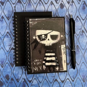 Pirate Notebook | Creepy Cute Notebook | Halloween Gift | Monster Art Journal | Halloween Journal | Monster Journal | Monster Mini Notebook