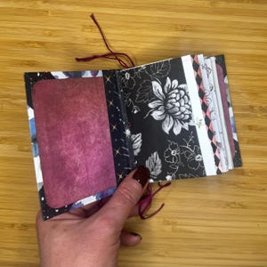 Mini Junk Journal, Creativity Journal, Ephemera Journal, Art Junk Journal,  Flower Junk Journal, Pink & Black Junk Journal, Pocket Journal