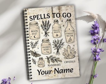 Personalized Spell Book: Printed Spiral Notebook for Witches