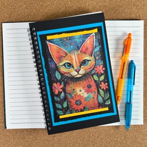Orange Cat Notebook: handmade spiral notebook