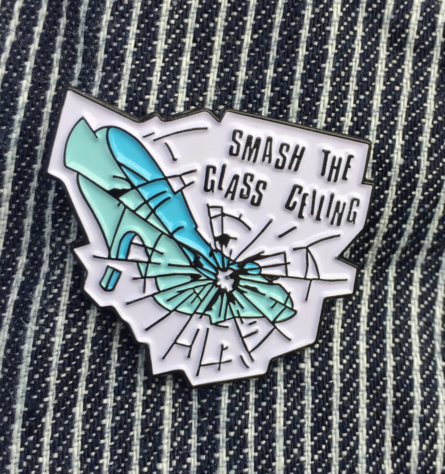 Smash the Glass Ceiling Power Pin Feminist Enamel Pin Etsy