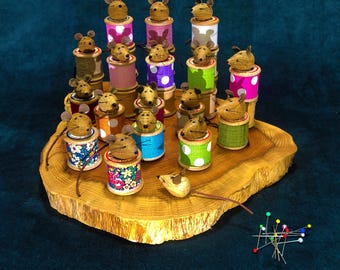 Mousey Bobbin,Pin Finder,Magnetic, Heirloom, Reel, Christmas, Spool, Gift, Children ,thread , Notions, Sewing
