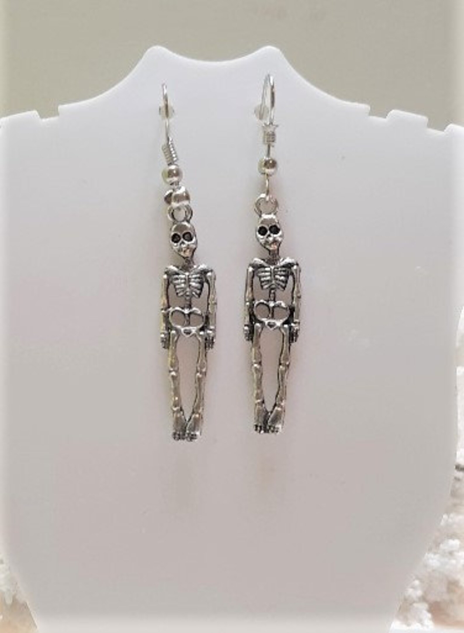 Silver skeleton earrings Clearance