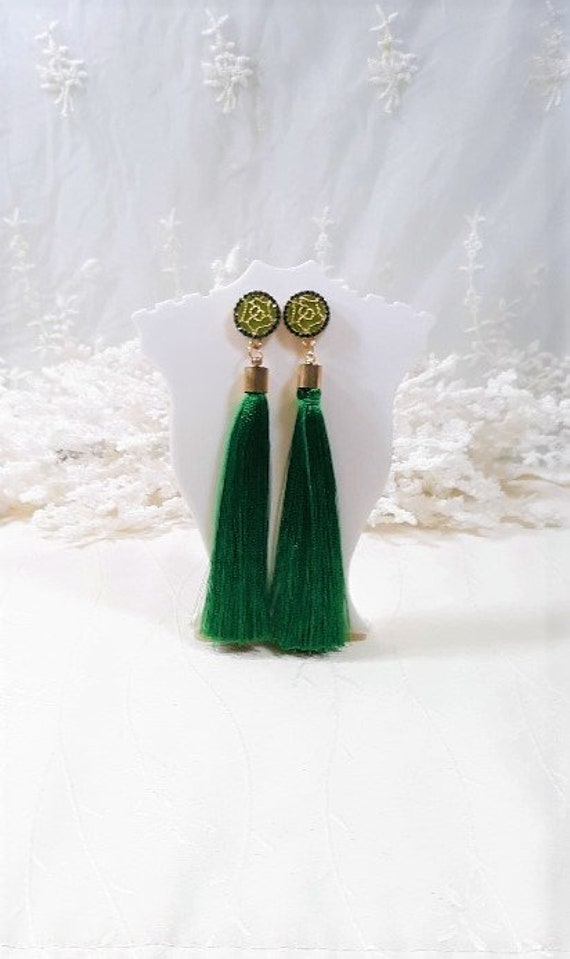 Peacock Blue Earrings for Gown | FashionCrab.com