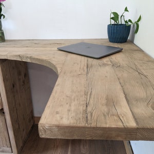 L-Shaped Desk Top / Corner Table Top Rustic