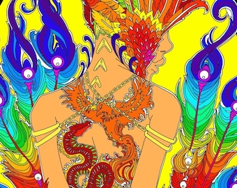 Adult Coloring Page PdfAdult coloring page A Beautiful  Seraphim Angel with Peacock Feathers  : Adult Art and Doodles by Aneix