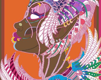 Coloring Page Celestial Hatshepsut the Queen of Sheba : Adult Art and Doodles by Aneix Coloring Book and  Printable pages