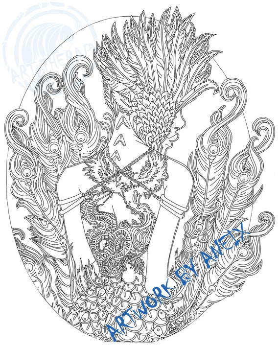 Mythographic Adult Coloring Book Page by OneFootedPhoenix on DeviantArt