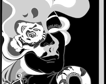 Adult Coloring Page PdfSugar Smoke : Adult Art and Doodles by Aneix Coloring Page